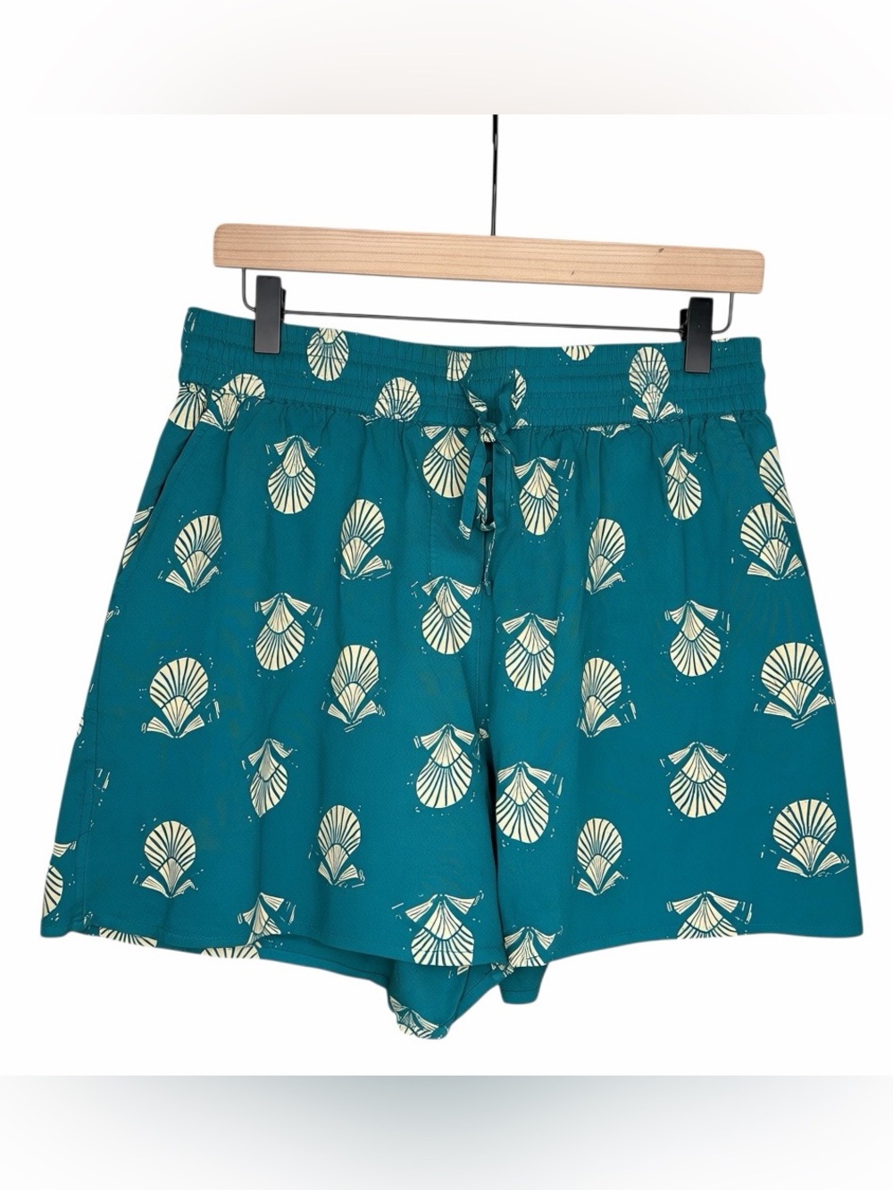 FatFace Lino Shell Flippy Shorts US 8 Printed Pull On Drawstring Coastal Beach